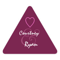 BURGUNDY   Monogram Wedding Triangle Sticker