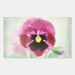 Burgundy Red Pansy Flower Rectangular Stickers