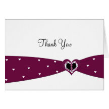 Burgundy Ribbon Thank You Cards
