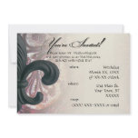 burgundy/sand "iron fleur de lis" 5X7 invitations