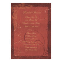 Burgundy Swirl Design Bridal Shower Invite