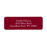 Burgundy & White Plain Return Address Labels