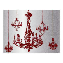 Burgundy Wine Chandelier RSVP Card Postcards