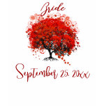 Burgundy Wine Heart Leaf Tree Wedding T-Shirts
