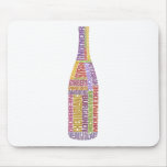 Burgundy Wine Word Bottle Mousepad