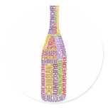 Burgundy Wine Word Bottle Sticker