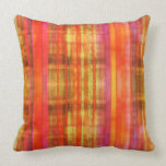 Buring Reds Abstract Stripes Art Pillows