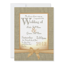 Burlap and Bow Orange Country Wedding Invite