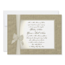 Burlap and Bow Rustic Wedding Announcements