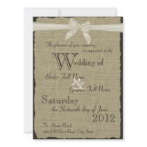 Burlap and Bow Wedding Announcements