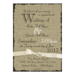Burlap and Bows Rustic Wedding Personalized Invitation