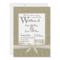 Burlap and Bows Wedding Personalized Invite