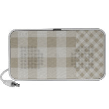 Burlap Beige Gingham Travel Speaker