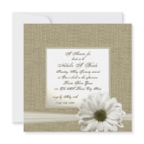 Burlap Flower Bridal Shower Announcements