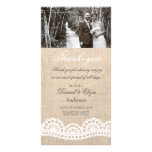 Burlap & Lace Wedding Thank You Photo Card photo cards