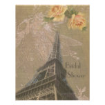 Burlap Look Eiffel Tower & Fairies Bridal Shower Personalized Invite