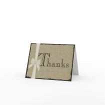 Burlap Look Thank You Greeting Card
