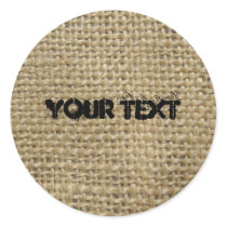 Burlap Round Stickers
