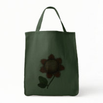 burlap sunflower tote bag