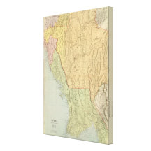 Burma and adjacent countries gallery wrap canvas