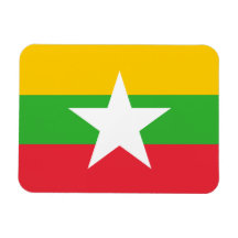 Burma / Myanmar Flag Rectangle Magnet