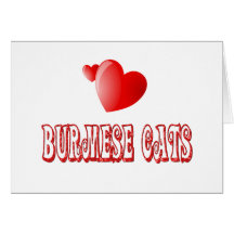 Burmese Cat Love Greeting Card