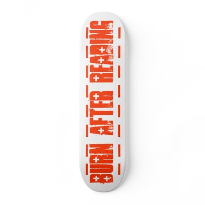 Burn After Reading Skateboard by darshe40
