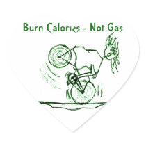 Burn Calories - Not Gas Heart Stickers