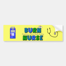 Burn Nurse Gifts--Artsy and Whimsical Design Bumper Stickers