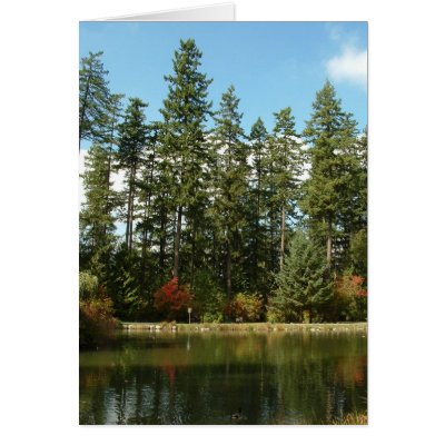 Burnaby's Central Park - Upper Pond in Autumn Card by kapulani