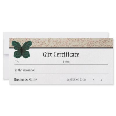 Burned Butterfly Gift Certificate by Pen_And_Ink