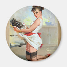 Burned Pin Up Refrigerator Magnets