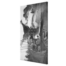 Burning of the Gaspee Canvas Prints