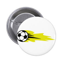 burning soccer ball pinback button