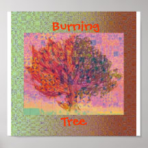 Burning Tree Collage Posters