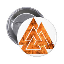 Burning Valknut Pinback Button