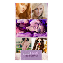 Burnt Edges Five Picture Business Card : Lilac