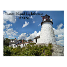 Burnt Island Lighthouse, Maine Postcard