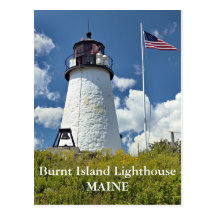 Burnt Island Lighthouse, Maine Postcard