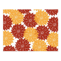 Burnt Orange and Orange Flower Blossoms Flora Post Cards