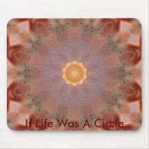 Burnt Orange Flower Circle Mousepads