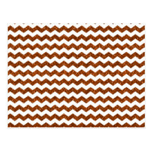 Burnt orange glitter chevrons postcard