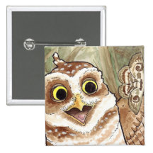 Burrowing Owl Button