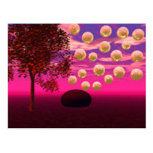 Burst of Joy – Abstract Magenta & Gold Inspiration Post Card
