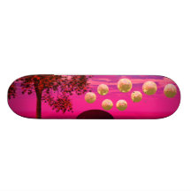 Burst of Joy – Abstract Magenta & Gold Inspiration Custom Skateboard