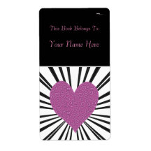 Burst Of Love (Pink on Black) Personalized Shipping Label