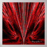 Burst - Red n White Fractal Print