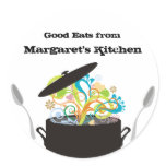 Bursting aromas cooking pot food gift tag sticker stickers