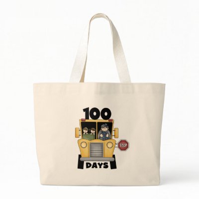 Bus 100 Days of School t-shirts and Gifts Canvas Bag by school_teacher