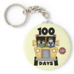 Bus 100 Days of School t-shirts and Gifts Key Chain